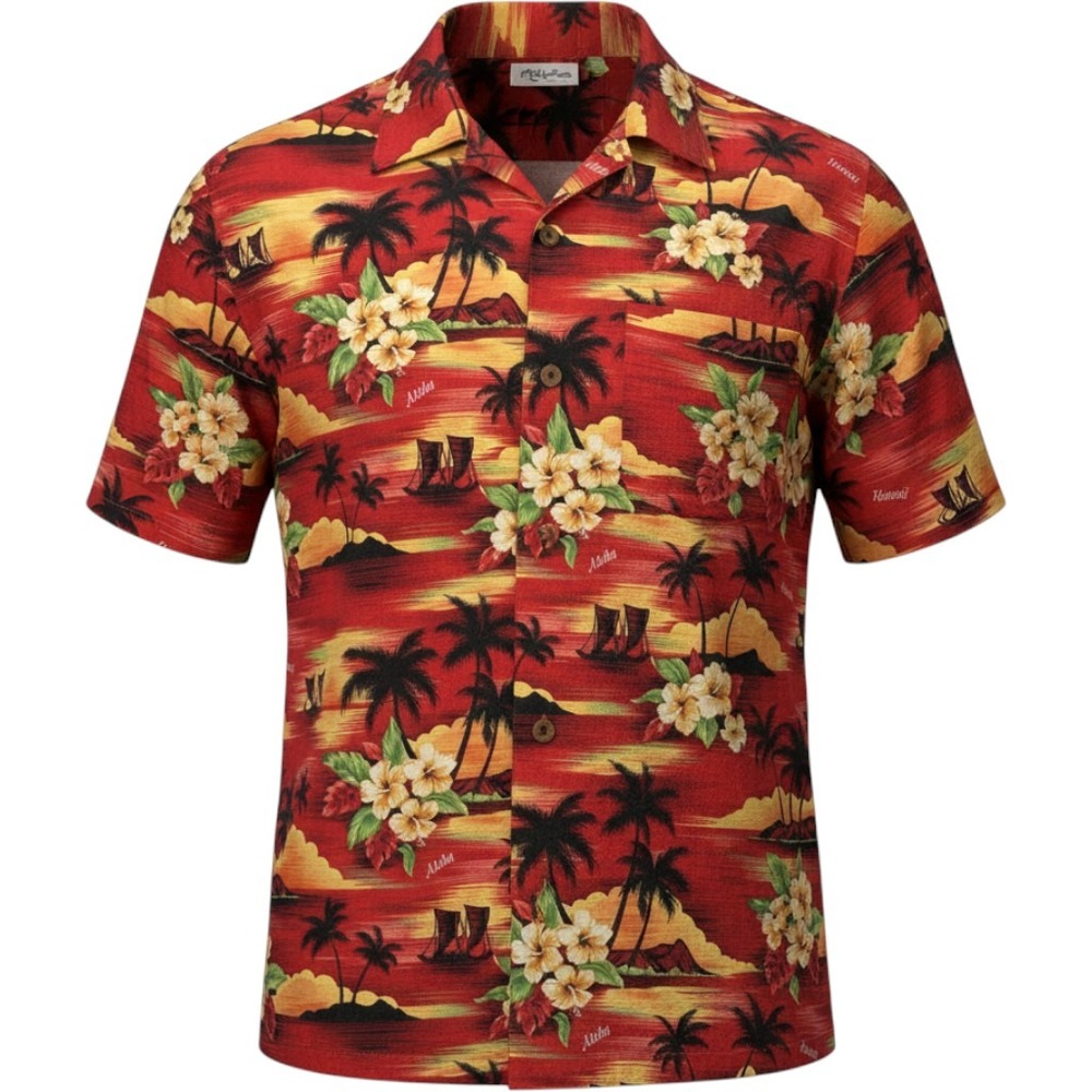 Vintage Howie Hawaiian Shirt Mens M Colorful Made In USA EUC Tropical Resortwear